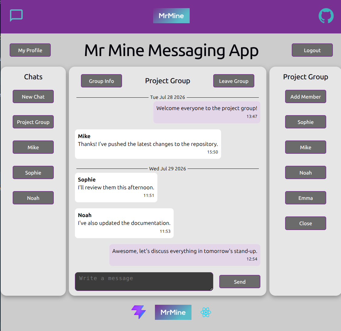 Messaging App screenshot